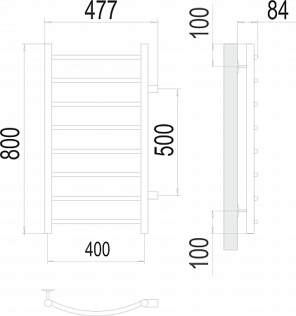 Классик П8 400х800 бп500 Полотенцесушитель  TERMINUS Минусинск - фото 3