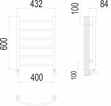 Классик П6 400х600 Полотенцесушитель  TERMINUS Минусинск - фото 3