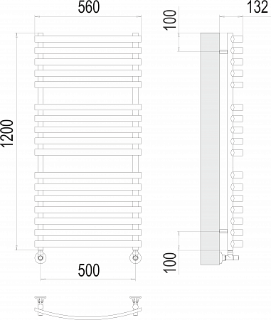 Капри П17 500х1200 Полотенцесушитель  TERMINUS Минусинск - фото 3