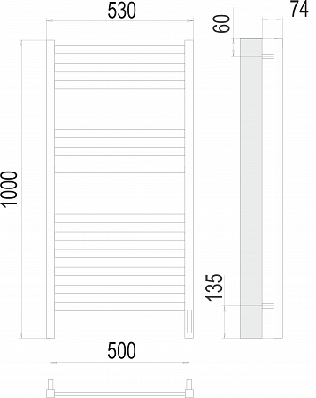 Енисей П12 500х1000  электро (sensor quick touch) Полотенцесушитель TERMINUS  Минусинск - фото 3
