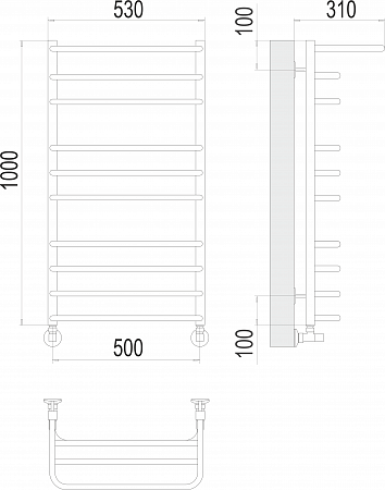 Арктур П10 500х1000 Полотенцесушитель  TERMINUS Минусинск - фото 3