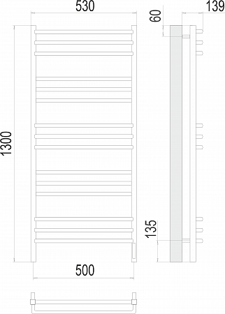 Соренто П15 500х1300 электро (sensor quick touch) Полотенцесушитель  TERMINUS Минусинск - фото 3