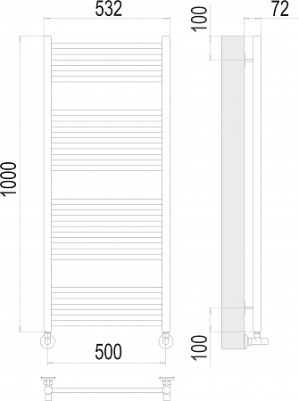 Аврора П20 500х1000 Полотенцесушитель  TERMINUS Минусинск - фото 3