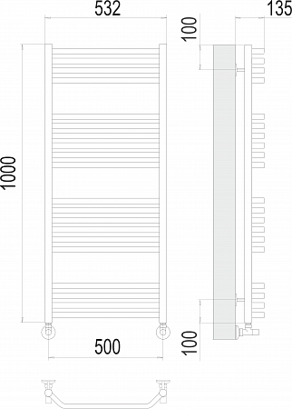 Виктория П20 500х1000 Полотенцесушитель  TERMINUS Минусинск - фото 3