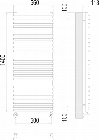 Кремона П22 500х1400 Полотенцесушитель  TERMINUS Минусинск - фото 3