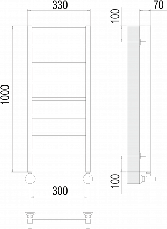 Контур П9 300х1000 Полотенцесушитель  TERMINUS Минусинск - фото 3
