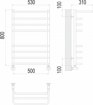 Арктур П8 500х800 Полотенцесушитель  TERMINUS Минусинск - фото 3