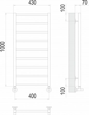 Контур П9 400х1000 Полотенцесушитель  TERMINUS Минусинск - фото 3