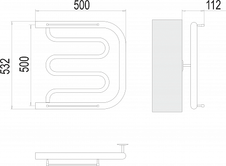 Фокстрот БШ 500х500 Полотенцесушитель  TERMINUS Минусинск - фото 3